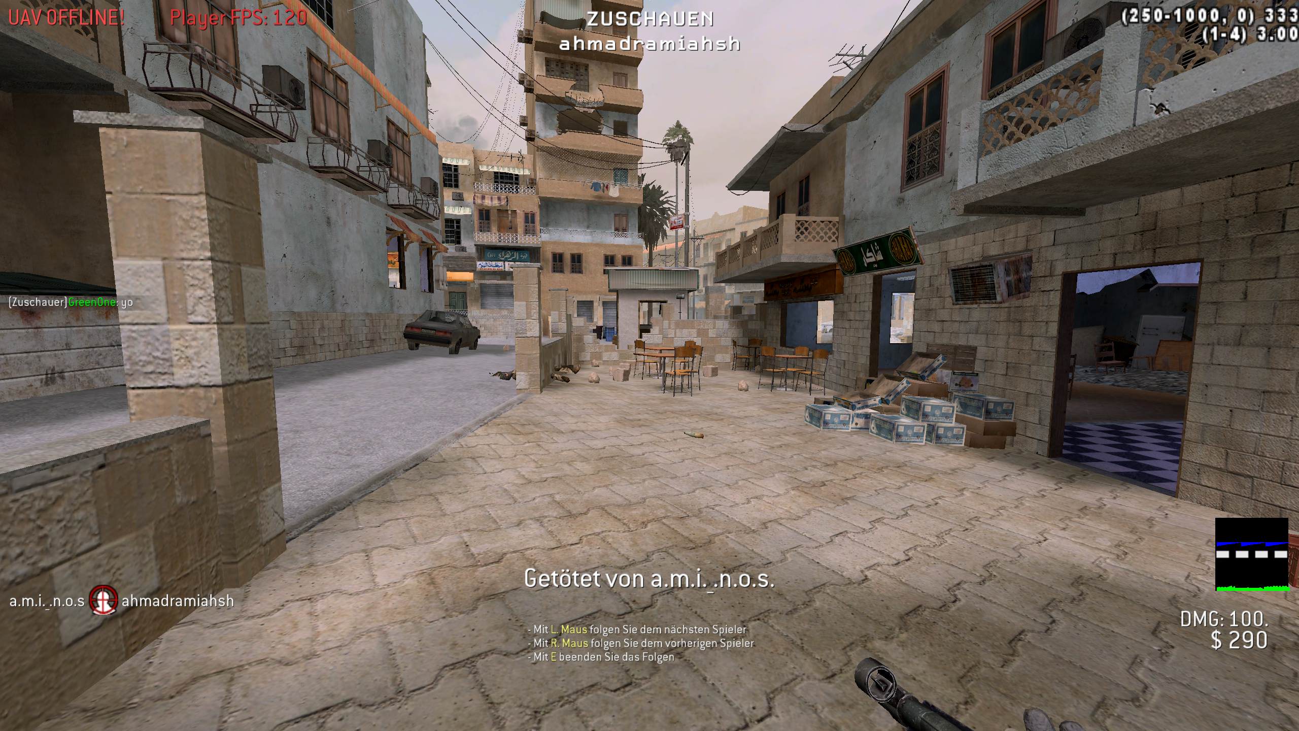 ^2GreenOne, mp_crossfire, [AX] Hardcore HighXP FFA NEW MOD - ax-servers.hu