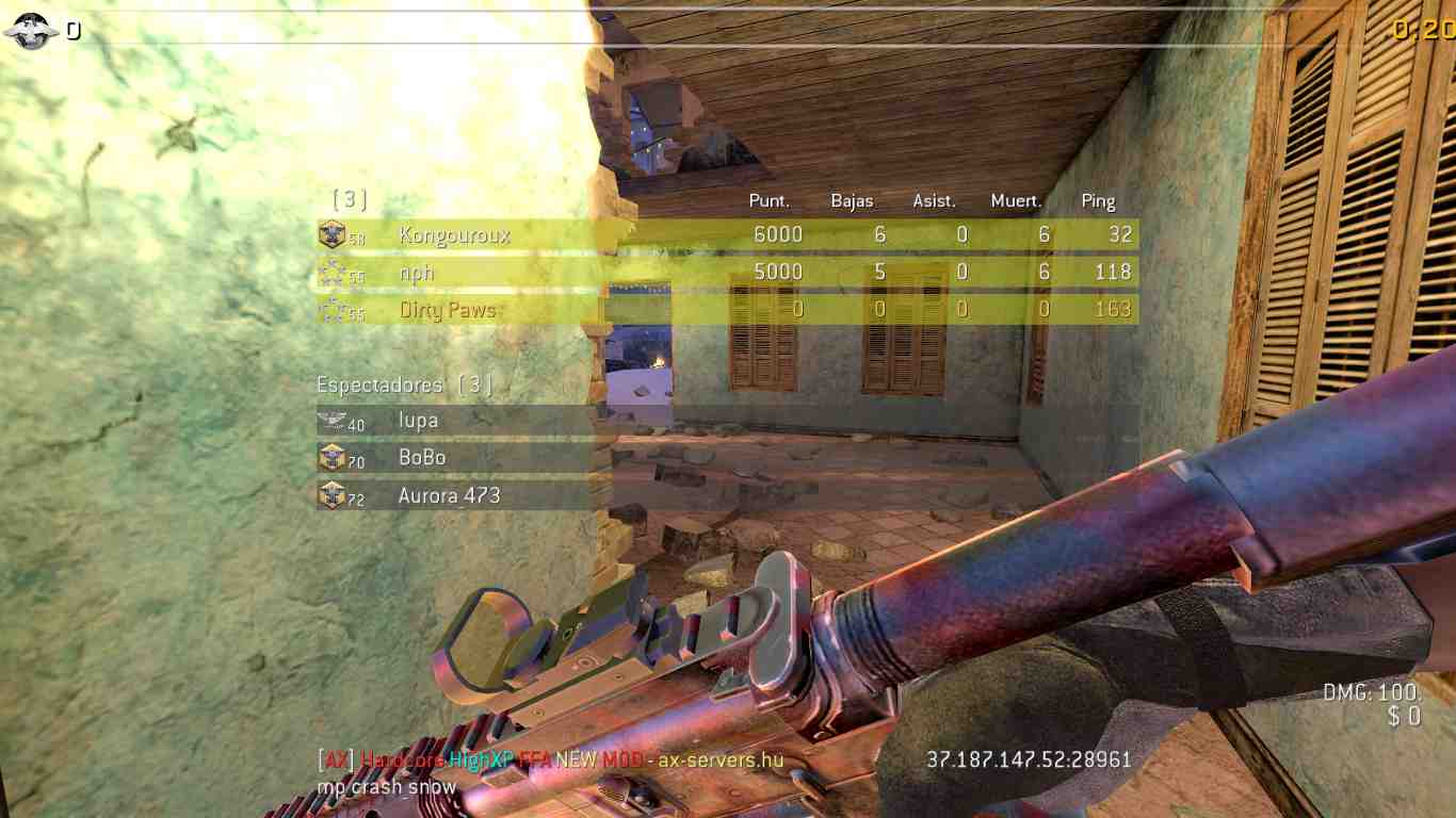 Dirty Paws, mp_crash_snow, [AX] Hardcore HighXP FFA NEW MOD - ax-servers.hu