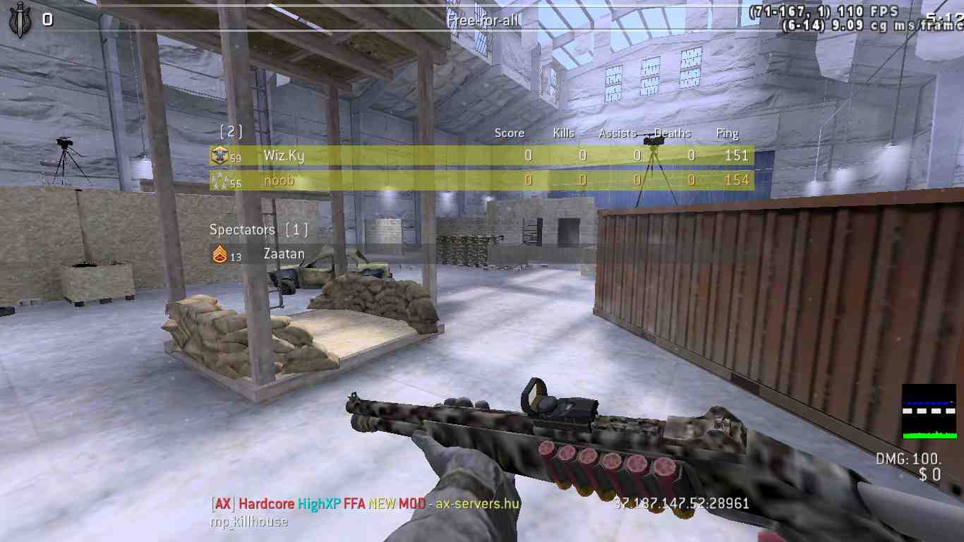 noob, mp_killhouse, [AX] Hardcore HighXP FFA NEW MOD - ax-servers.hu