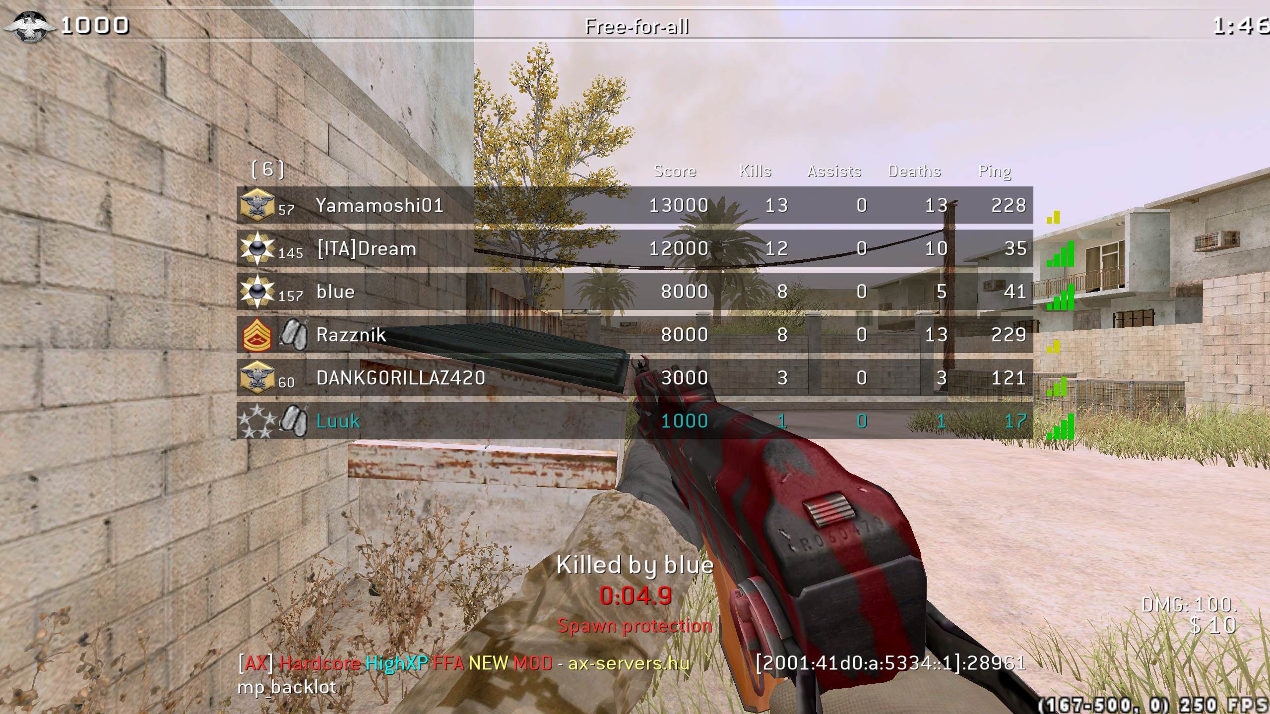 Luuk, mp_backlot, [AX] Hardcore HighXP FFA NEW MOD - ax-servers.hu